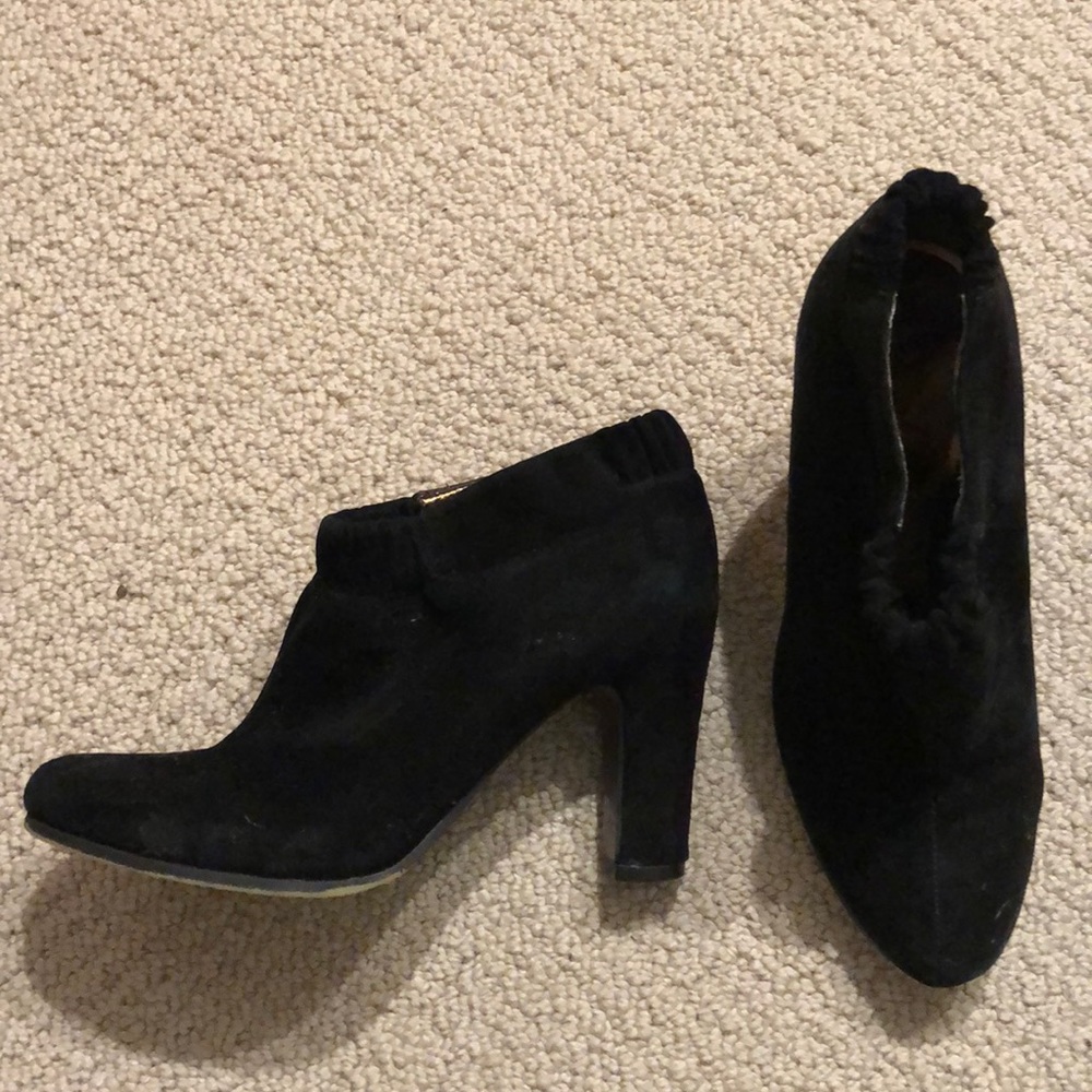 Black suede booties